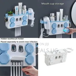 Multi-Functional Wall-Mounted Bathroom Organizer - Multicolor