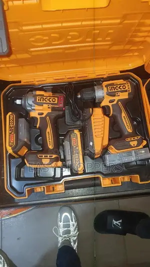 Ingco Cordless Combo Drill Impact Wrench Kit 20v