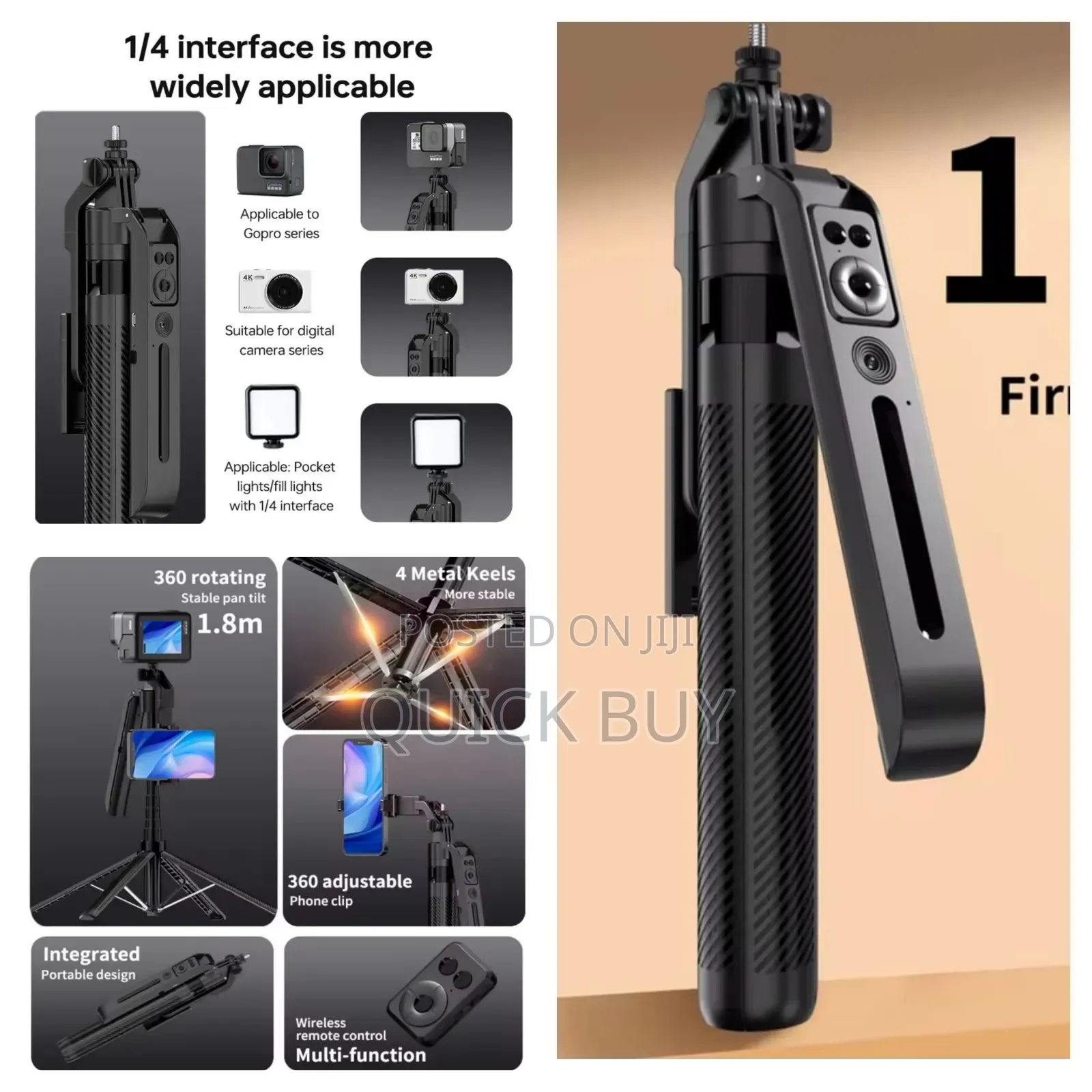 C12 Ai Face-Tracking Tripod Selfie Stick