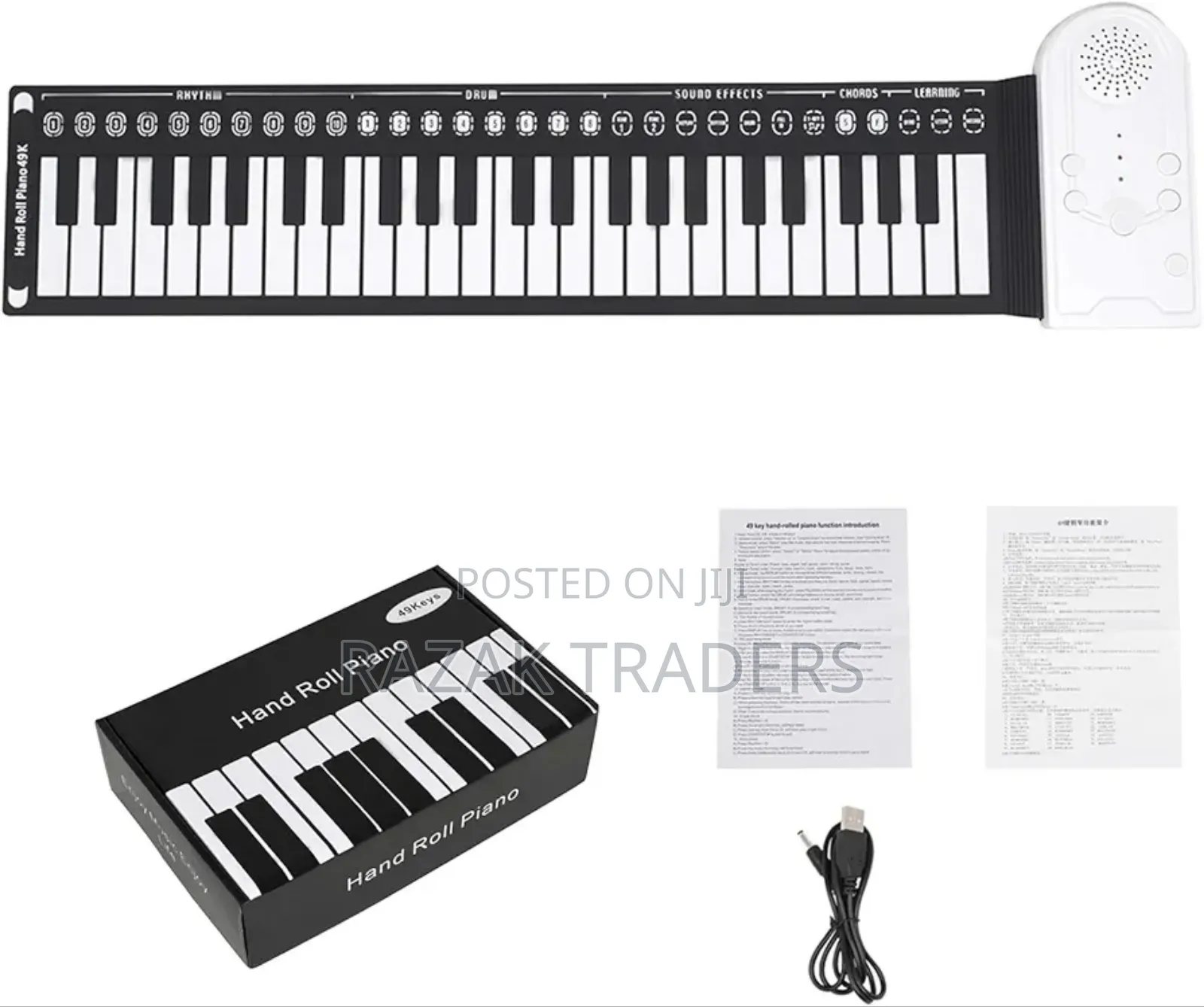 Portable 49 Key Piano Electronic Keyboard Foldable Piano Flexible