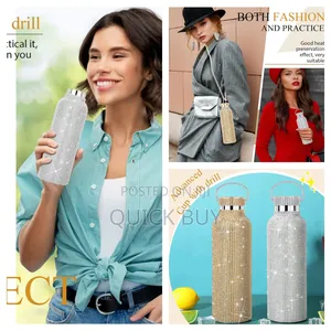 Sparkling Rhistone Covered Stainless Steel Water Bottle