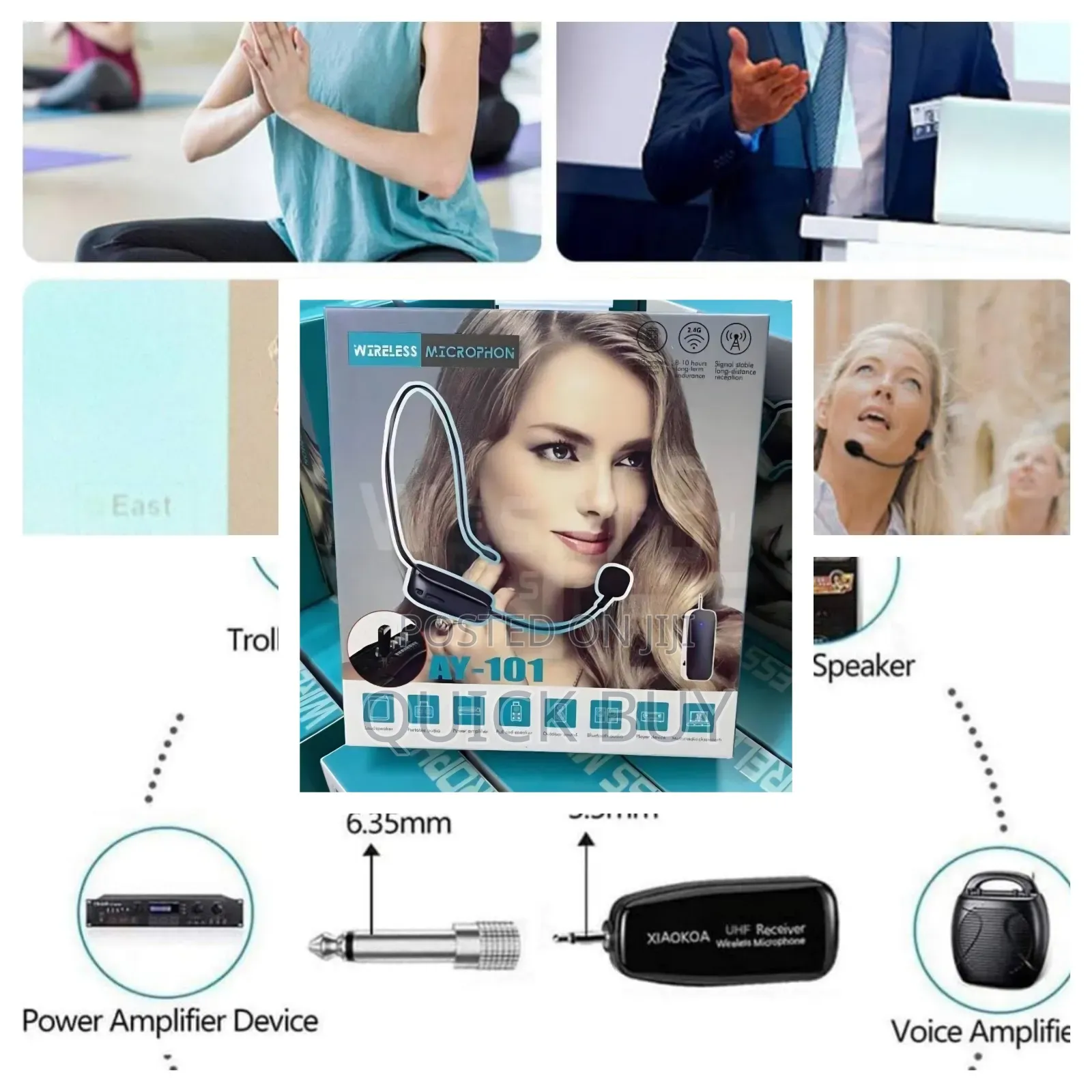 Rechargeable Wireless Headset Microphone