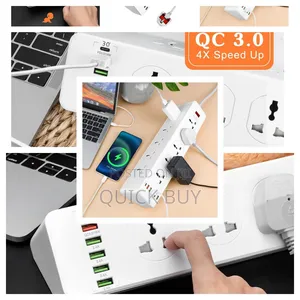 10 Ways Power Socket ,5 Usb-a ,1 Usb C,2m Cable Length