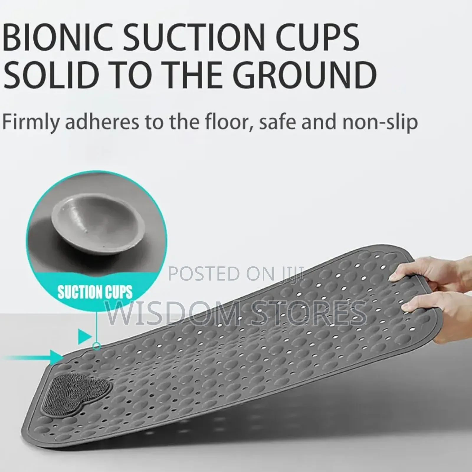 Non-Slip Bath Mat With Suction Cups