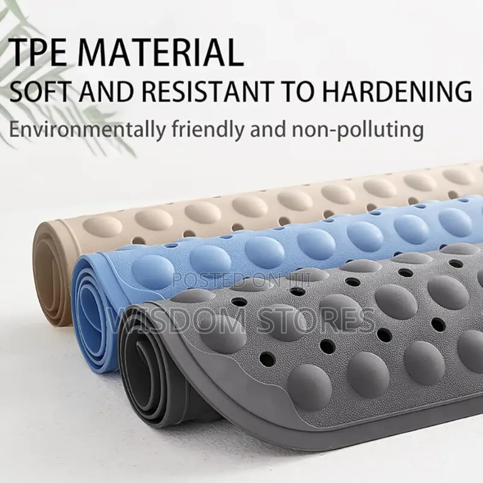 Non-Slip Bath Mat With Suction Cups
