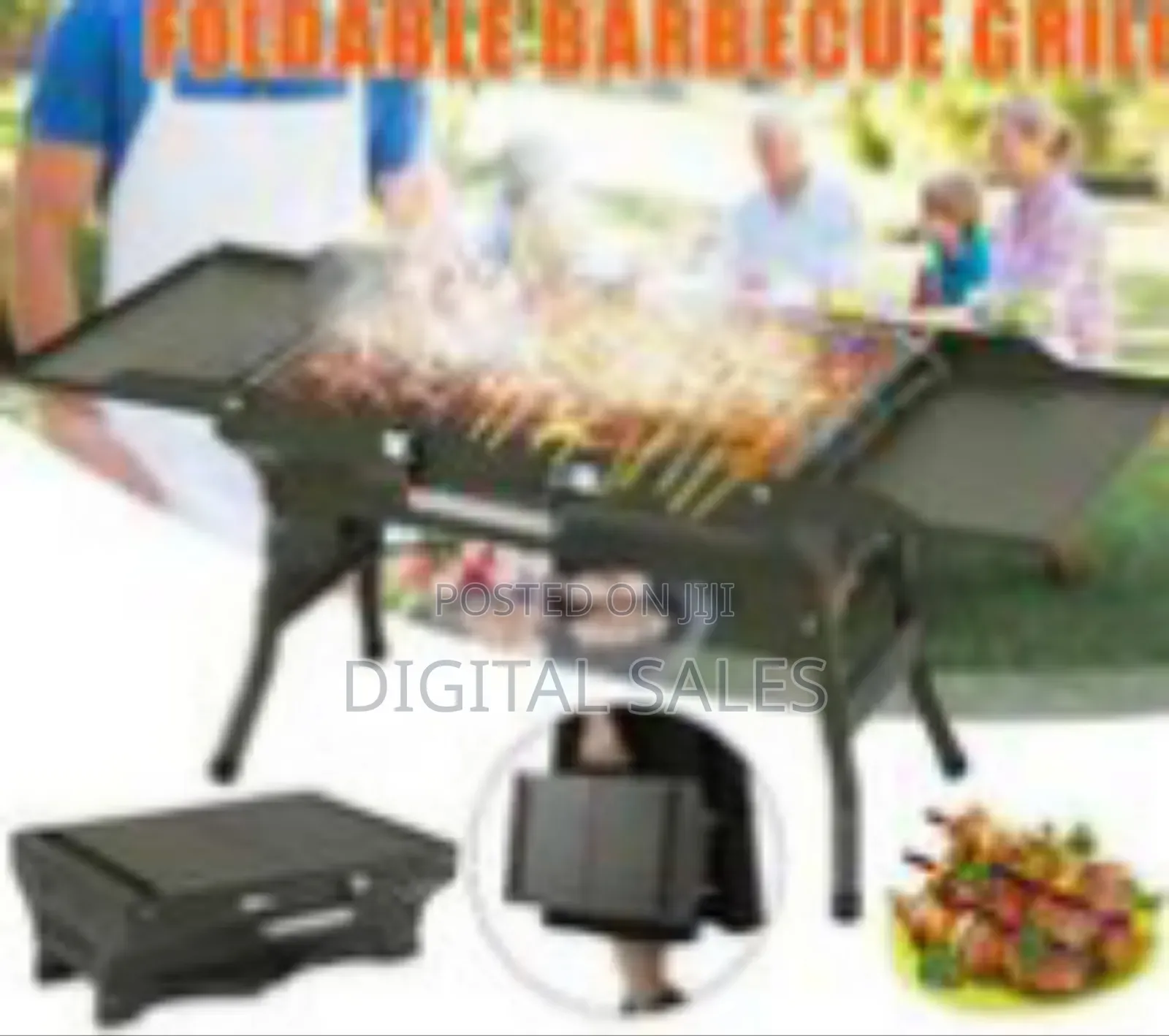 Portable Green Foldable Charcoal BBQ Grill