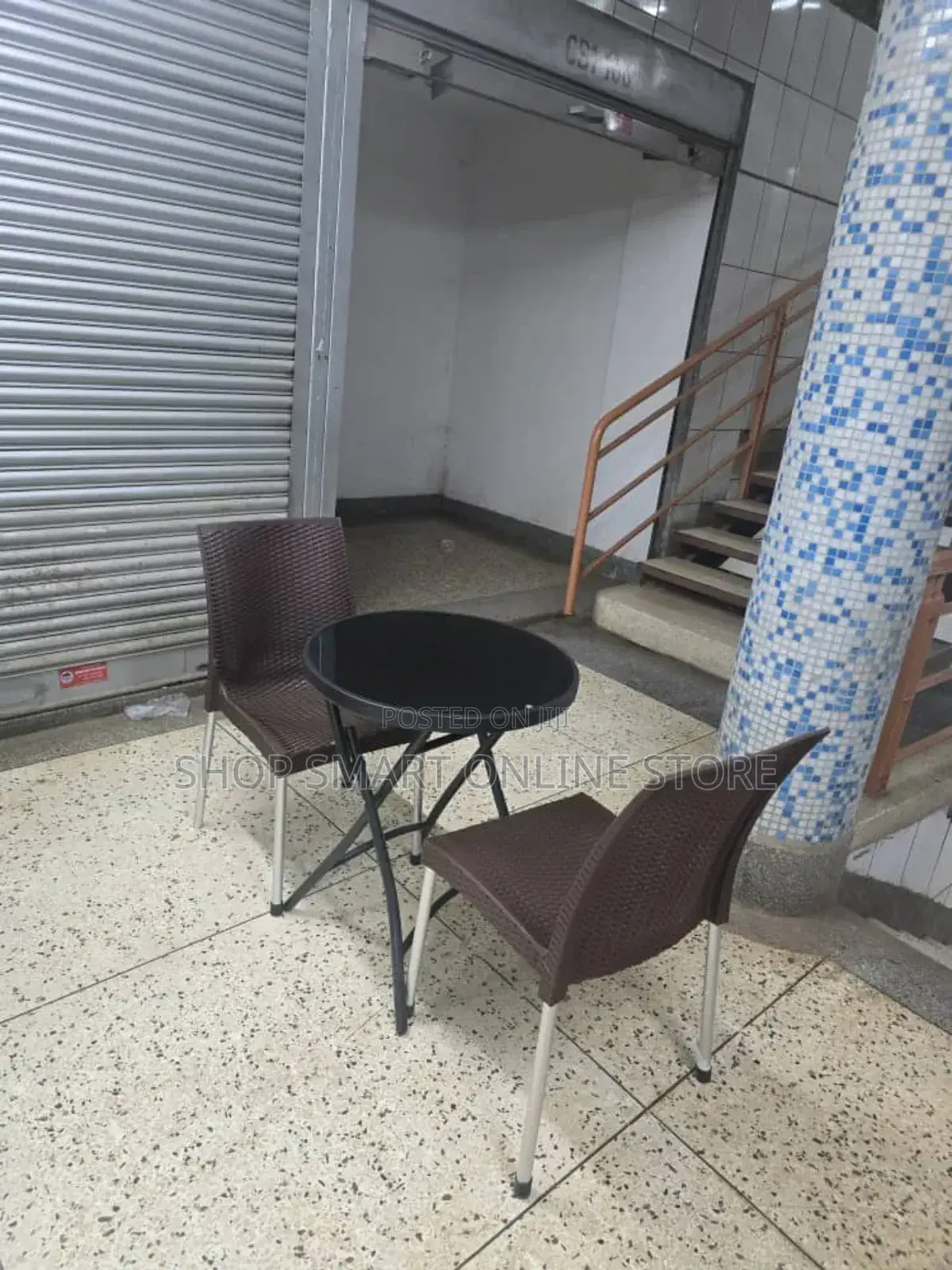 Dining Foldable Glass Table and 2 Chairs