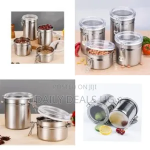 4 Pieces Stainless Steel Canister Tins for Kitchen Storage