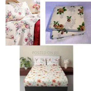 1 Pair of Floral Cotton Bedsheets With 2 Pillow Cases