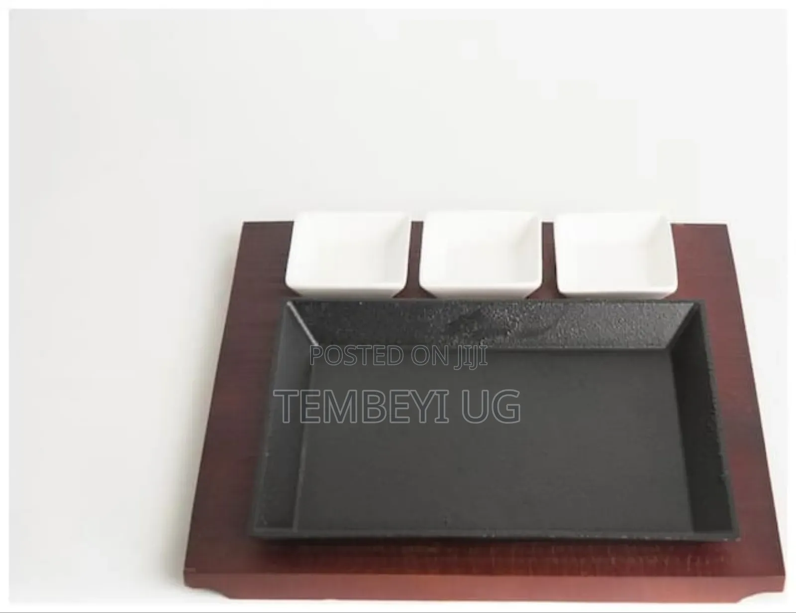 Sizzler Plate With Dipping Bowls