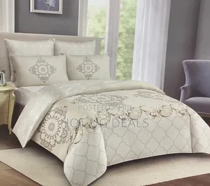 4pc 6x6 Comforter Duvet Set  (1bedsheet, 2pillowcases,1duvet)