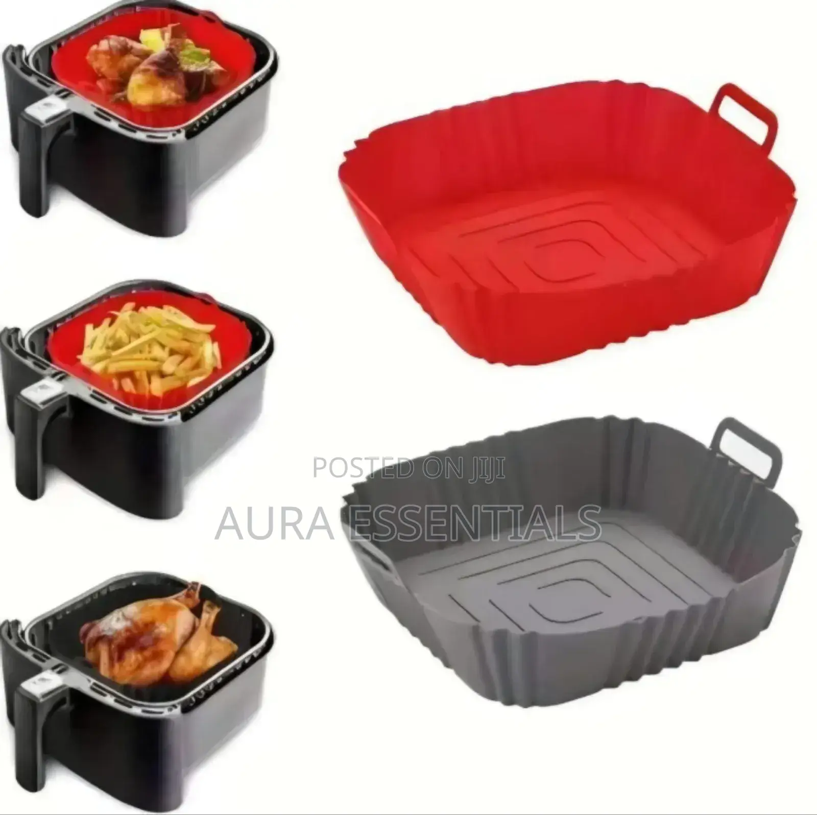 2 Pack of Squre Air Fryer Silicone Liners