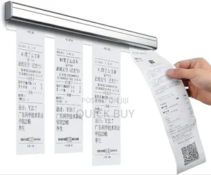 Wall-mounted Aluminum Slide Check Rack Receipt Holder.