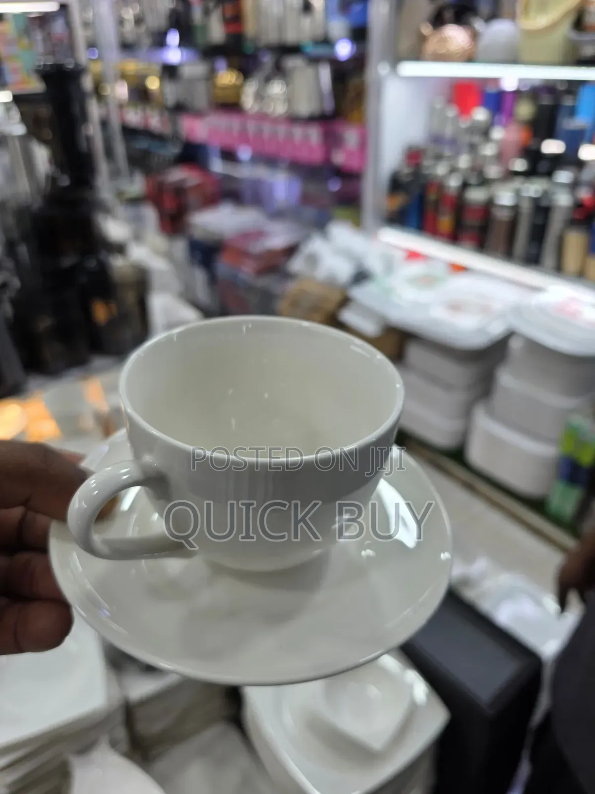 6pcs Plain White Ceramic or Porcelain Tea Cup and Saucer