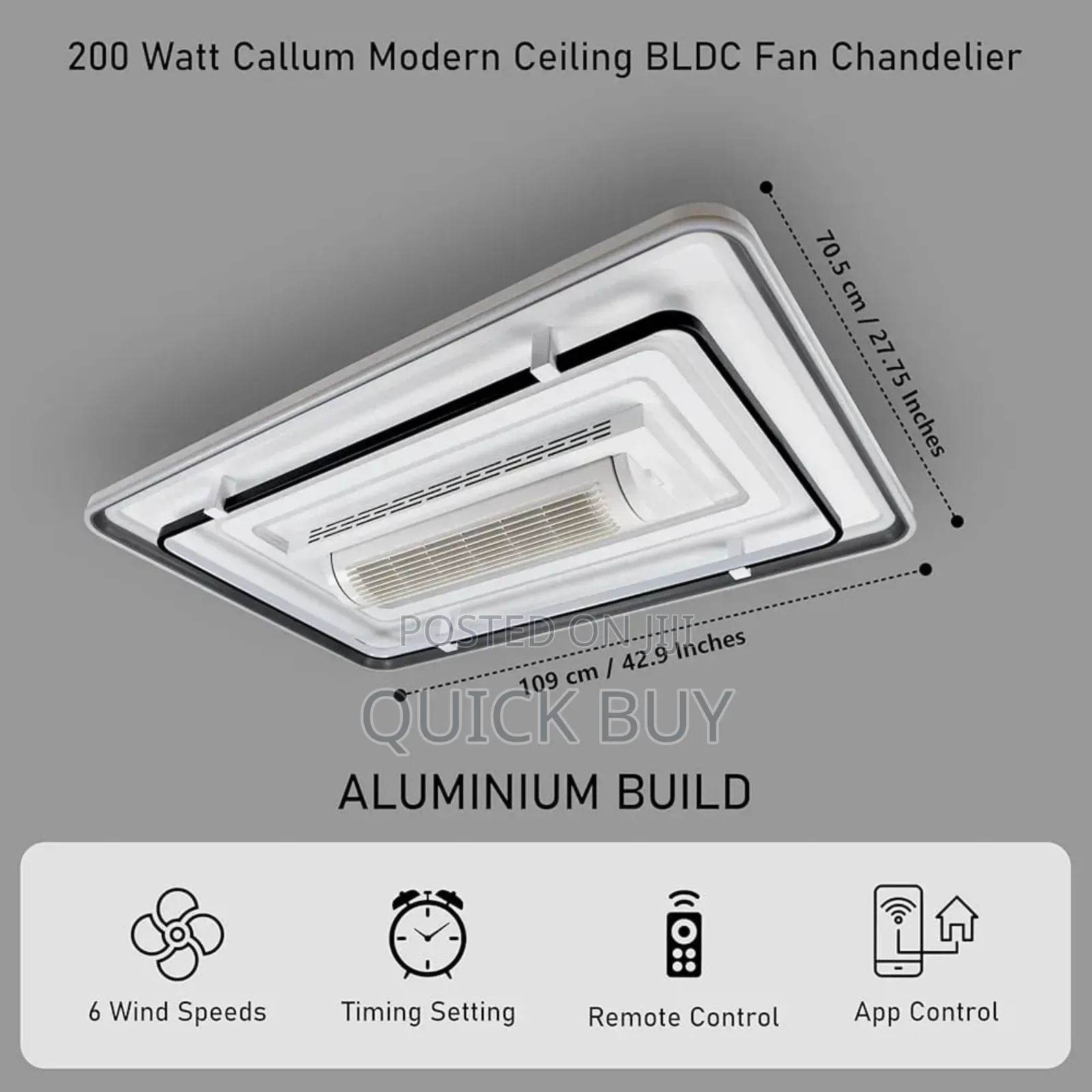 Modern Ceiling Bladeless Fan Chandelier