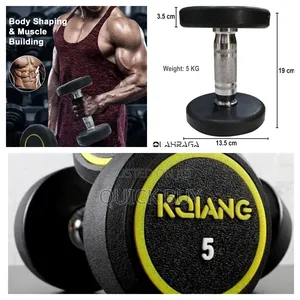 Kqiang 5 Kg Rubber-Coated Dumbbells.