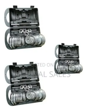 York 20 Kg Plated Adjustable Dumbbell Set-Silver