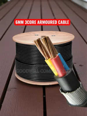6mm Pure Copper 3core Underground Armoured Cable