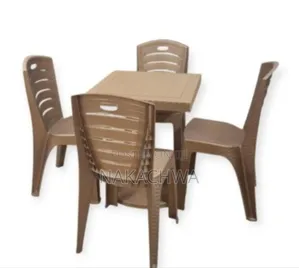 Its Aset Of White Plastic Table And Chairs