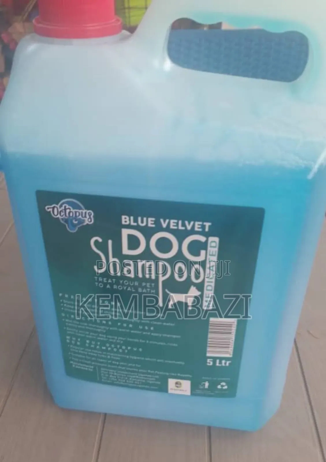 5ltrs Octopus Blue Velvet Dog Shampoo (Medicated)