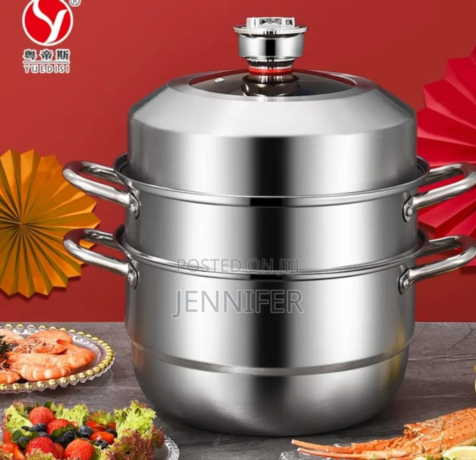 30cm Stainless Steel 3-tier Food Steamer With Timer