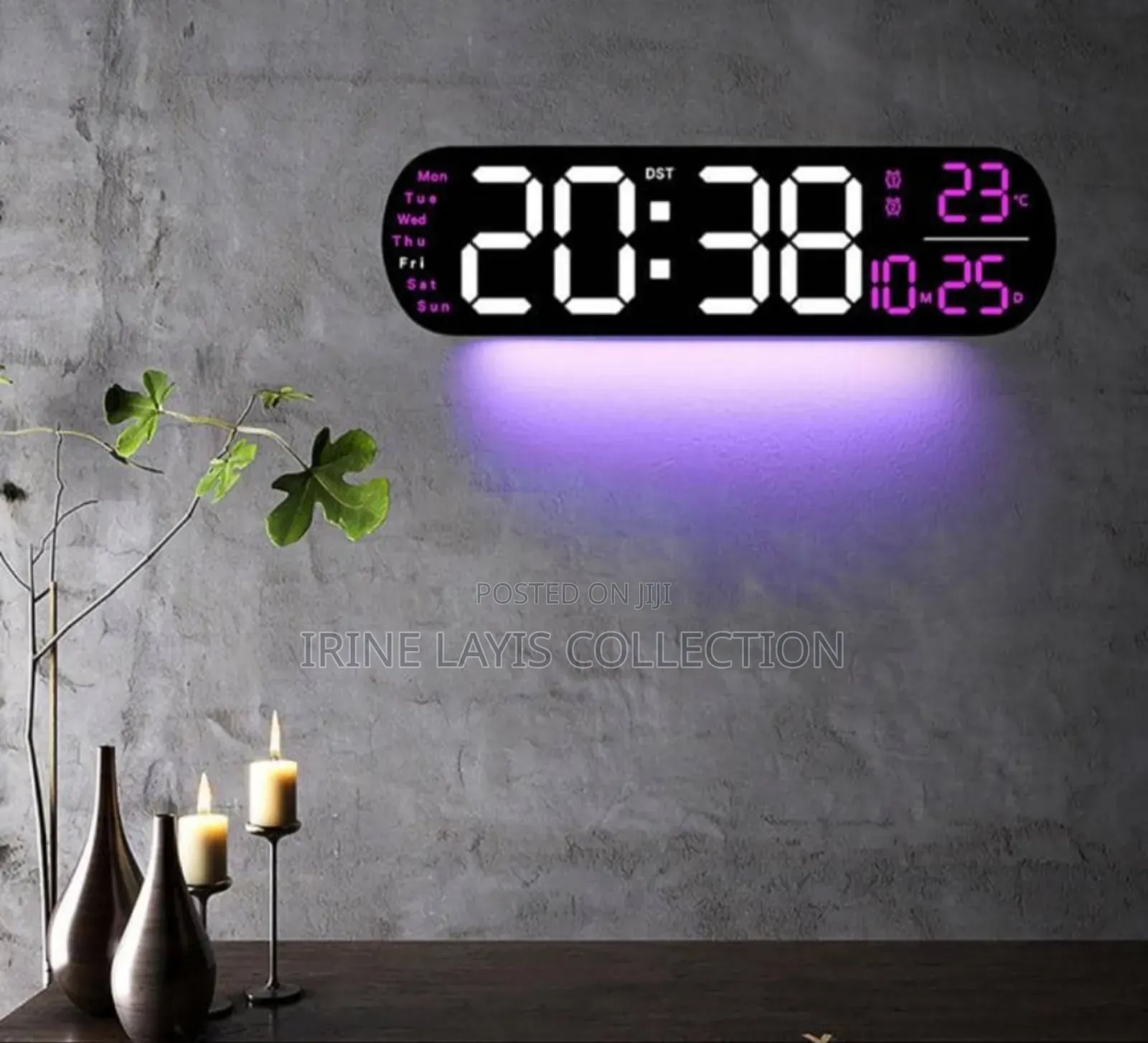 Led Digital Wall Clock With a Large Display.