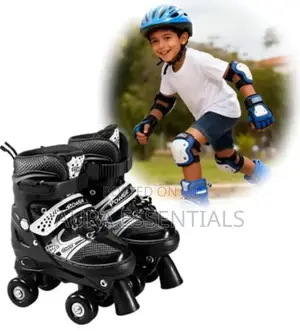 Kids 4 Wheel Roller Skates With Protective Gear