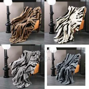 Luxurious Faux Fur Tiger Stripe Throw Blanket - Multicolor