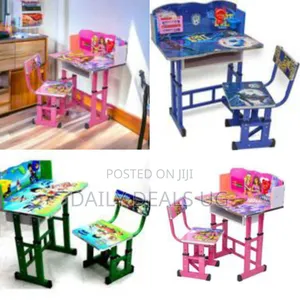 Height-Adjustable Kids' Study Desk and Chair Set - Multicolor