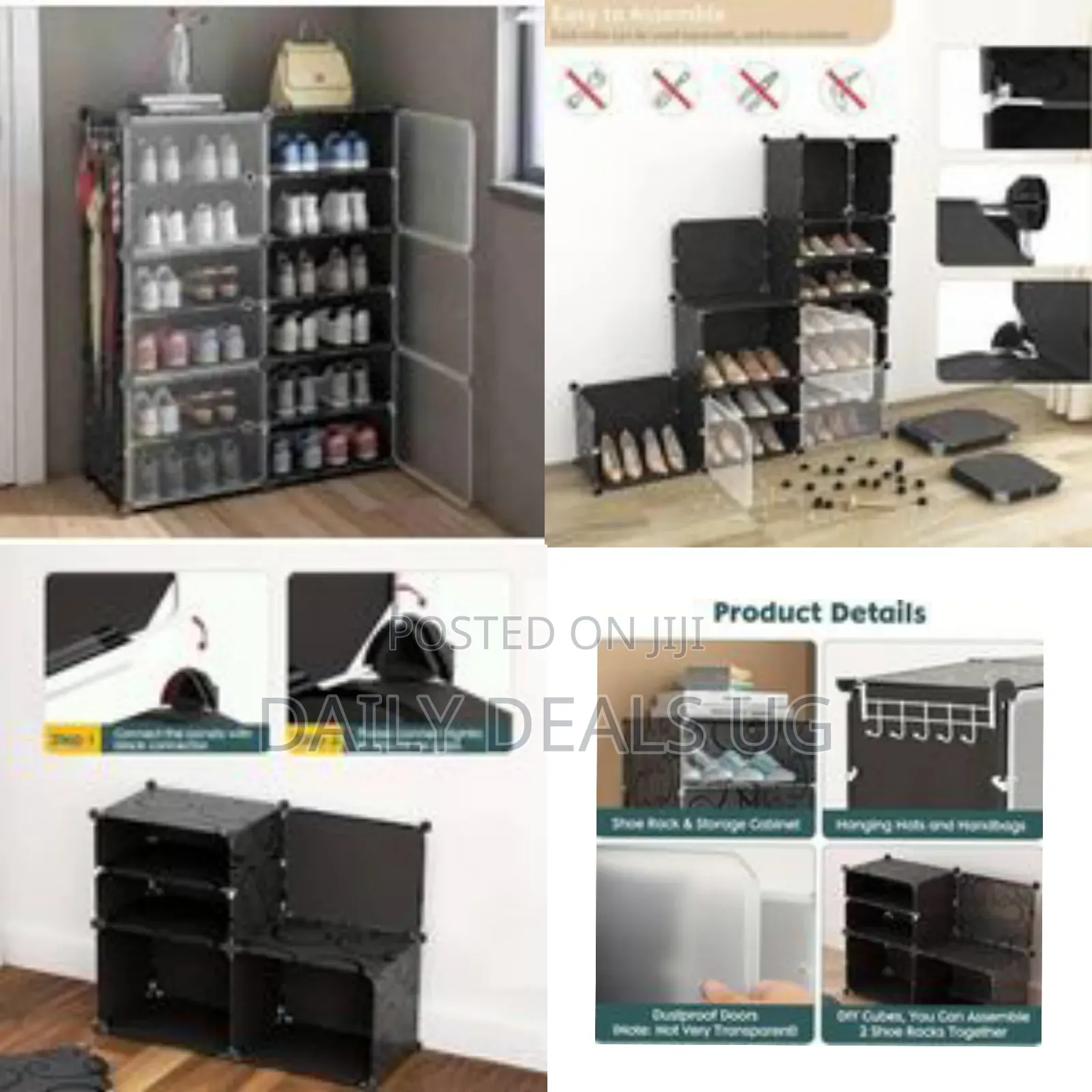 Customizable Modular Cube Shoe Storage Organizer With Dust Proof