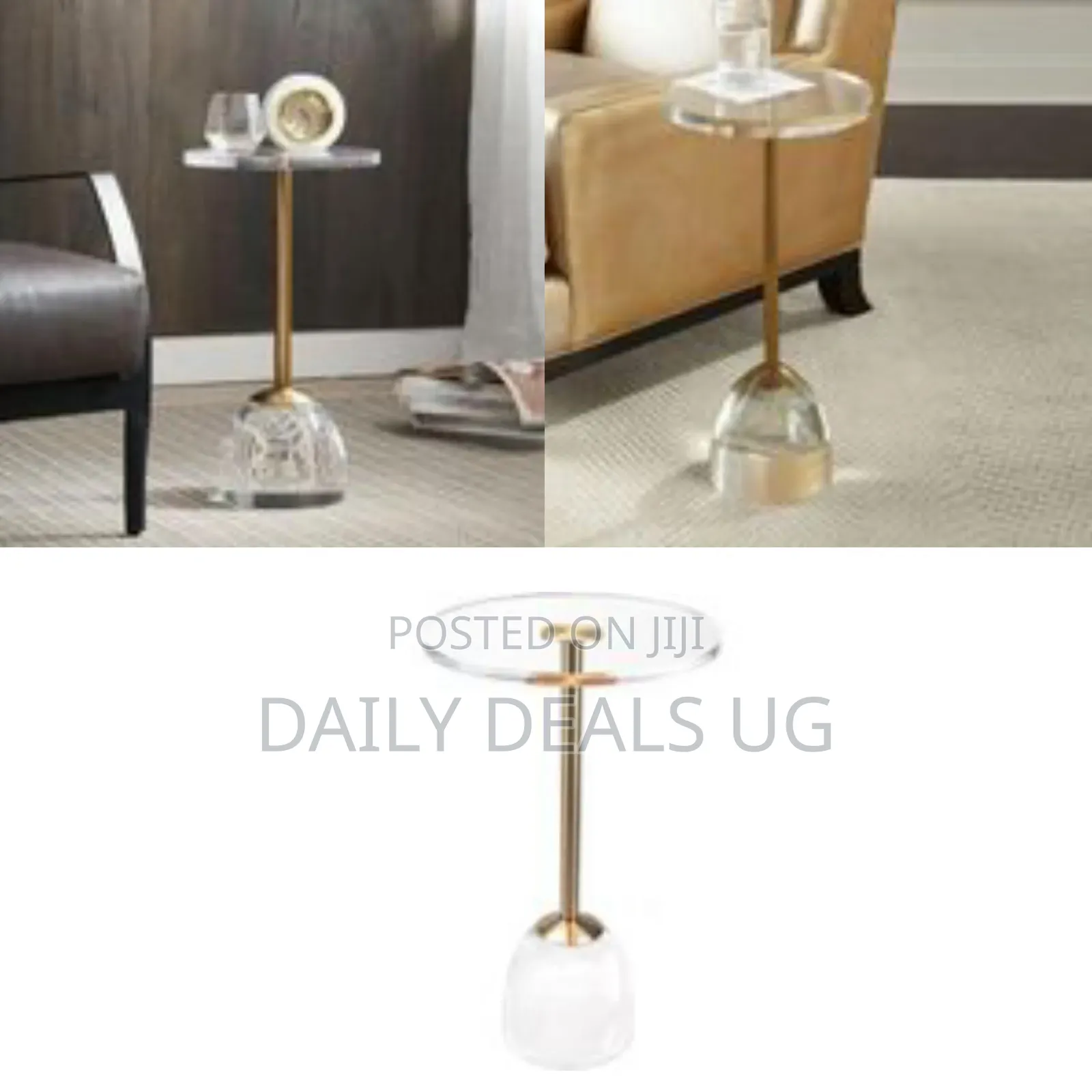 Modern Acrylic Metal Accent Table