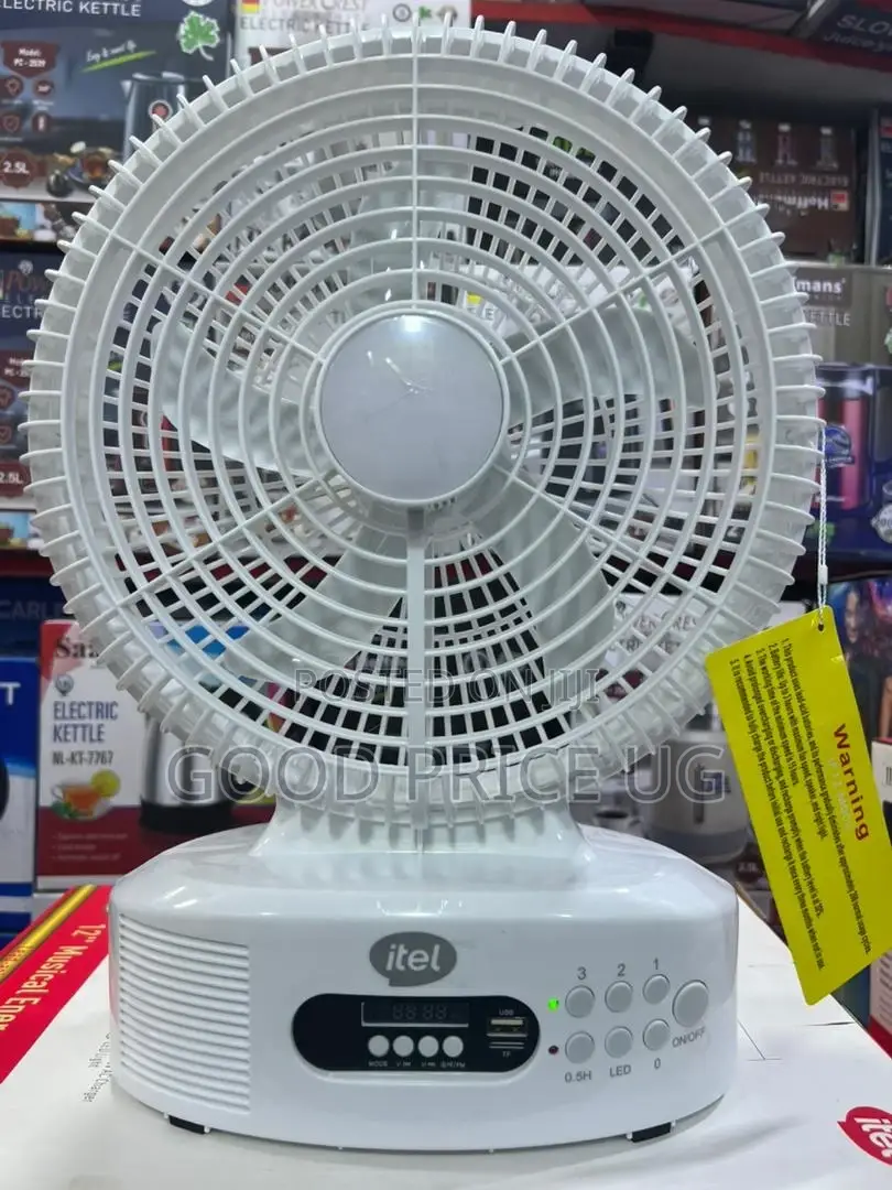 Itel 12-Inch Ac/Dc Solar Rechargeable Fan.