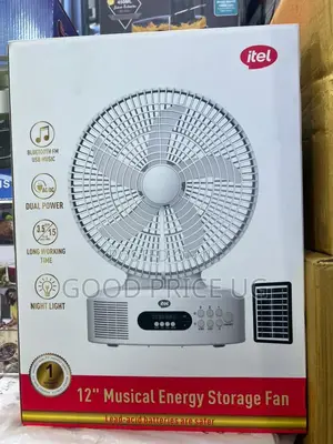 Itel 12-Inch Ac/Dc Solar Rechargeable Fan.