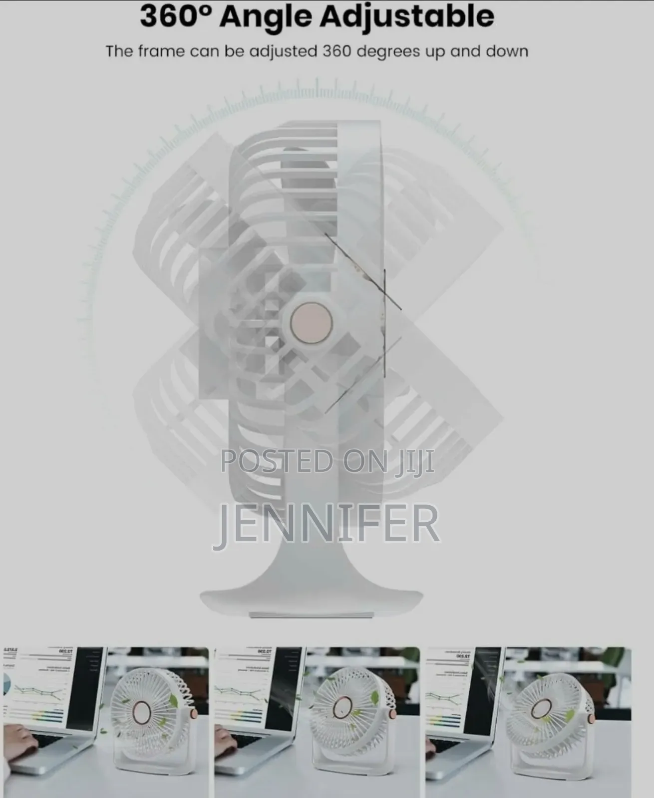 Usb Rechargeable Air Circulation Desk Fan.