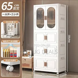 Foldable Plastic  Wardrobe Closet With Wheels