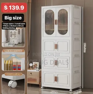 Foldable Plastic  Wardrobe Closet With Wheels
