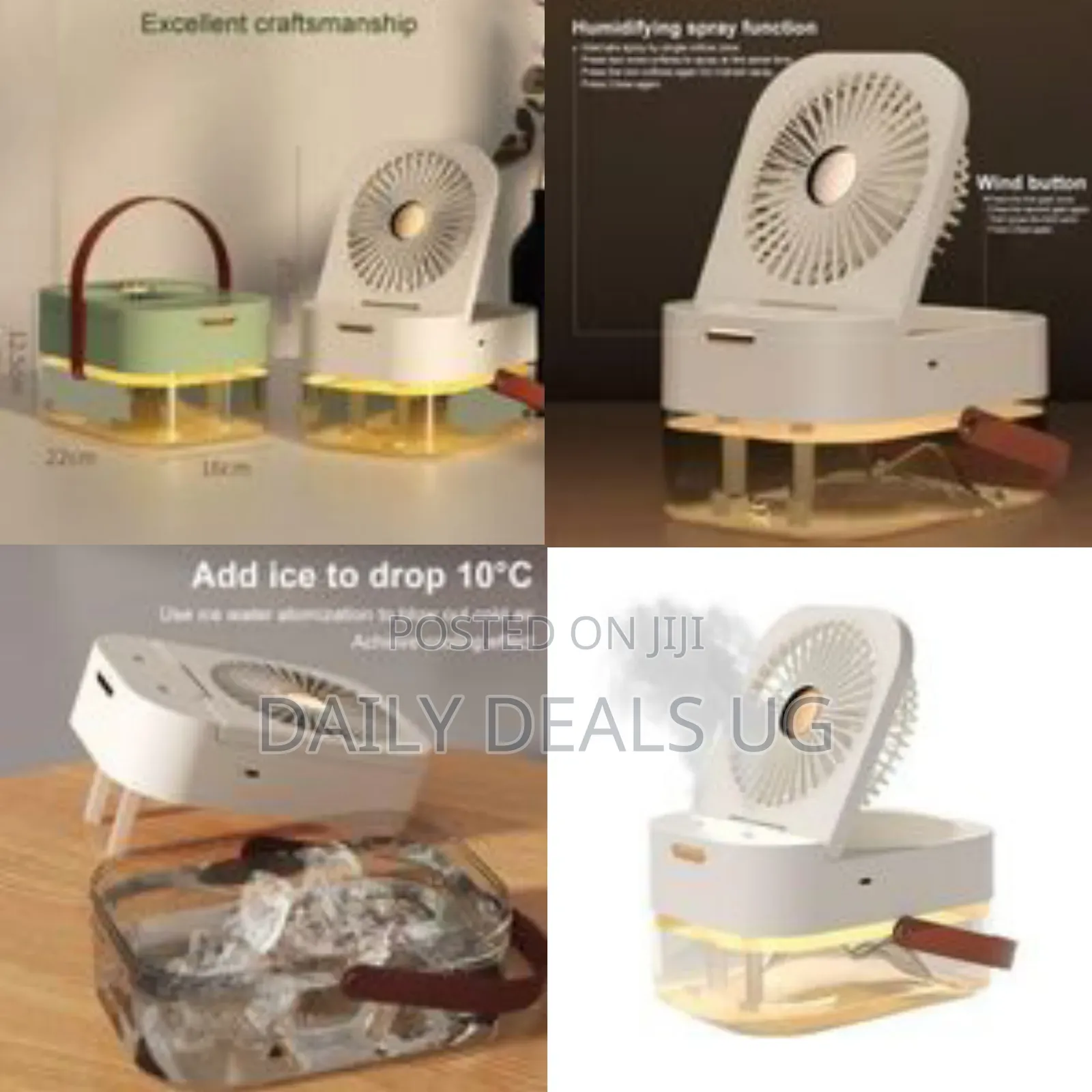 2 in 1 Dual Spray Humidifier Fan - Multicolor