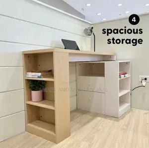 Modern Office Desk With Bookshelf - Study Reading Table