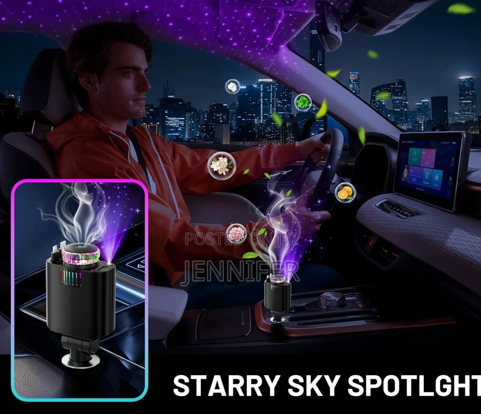 Starlight Retractable Car Charger With Aromatherapy