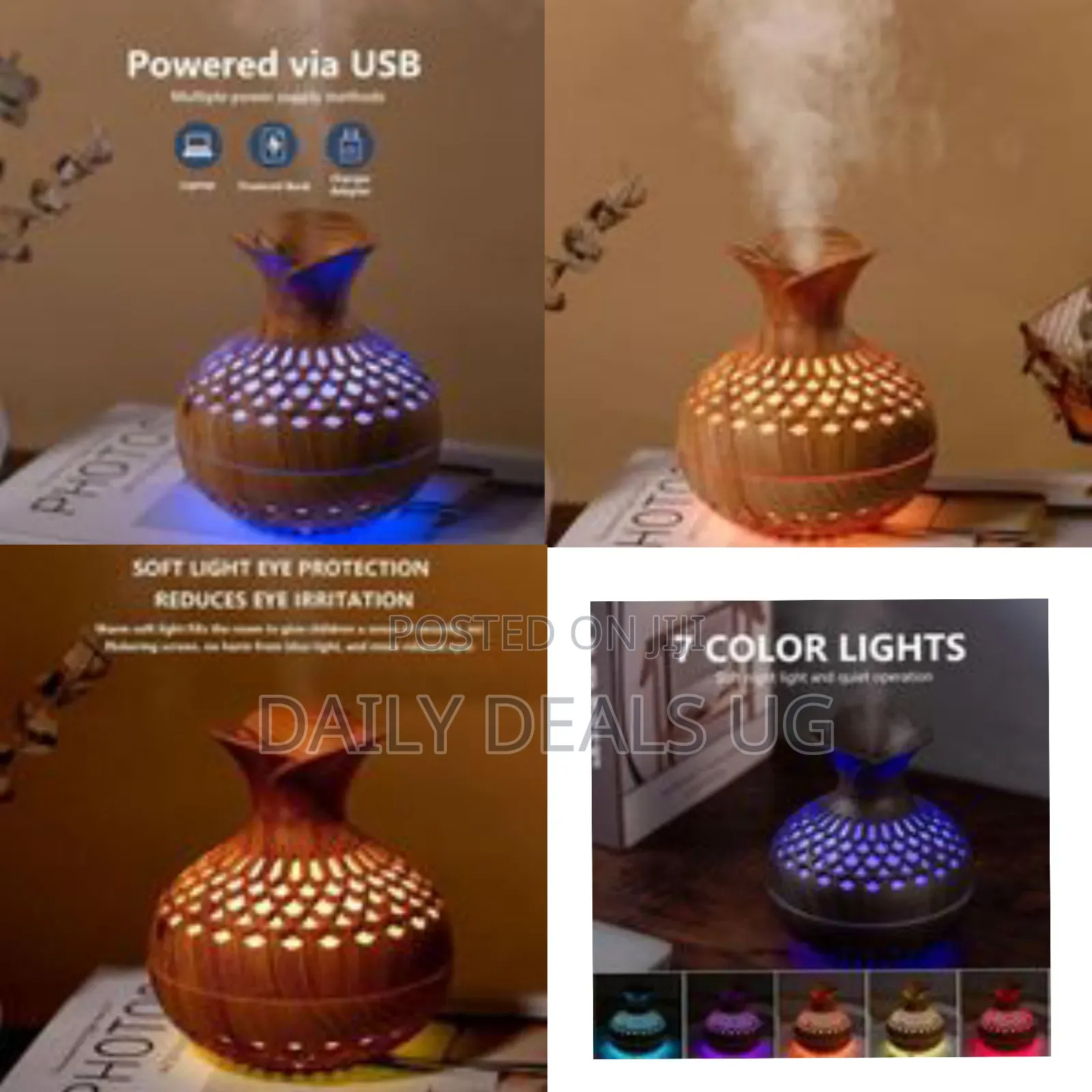 Decorative Flower-Top Essential Oil Diffuser With Led Light