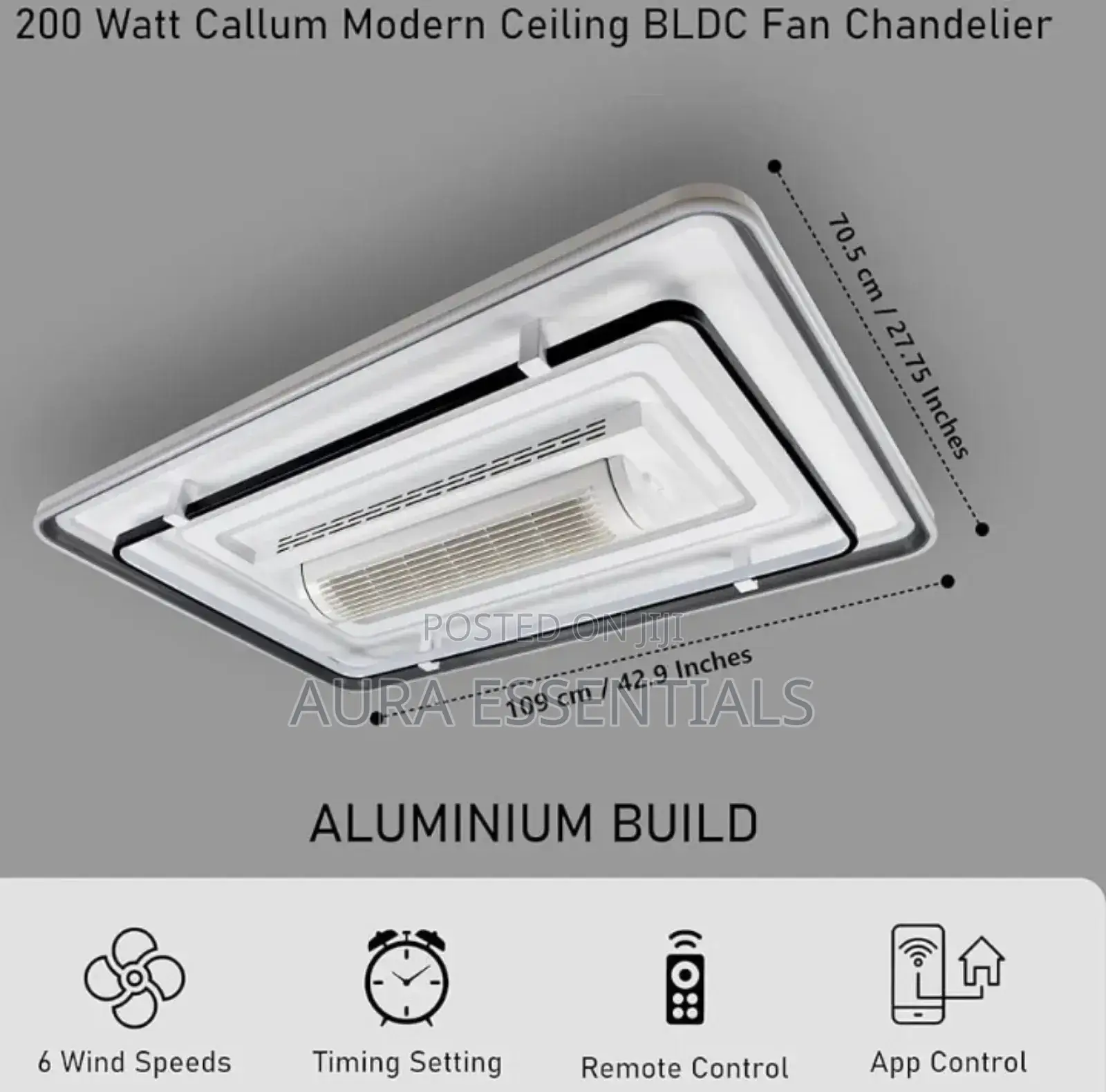 Modern Ceiling Bladeless Fan Chandelier