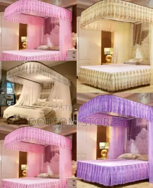 Two-Stand Rail Mosquito Net Bed Canopy.