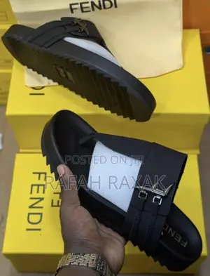 Original Black Men’S Fendi Luxury Sandals