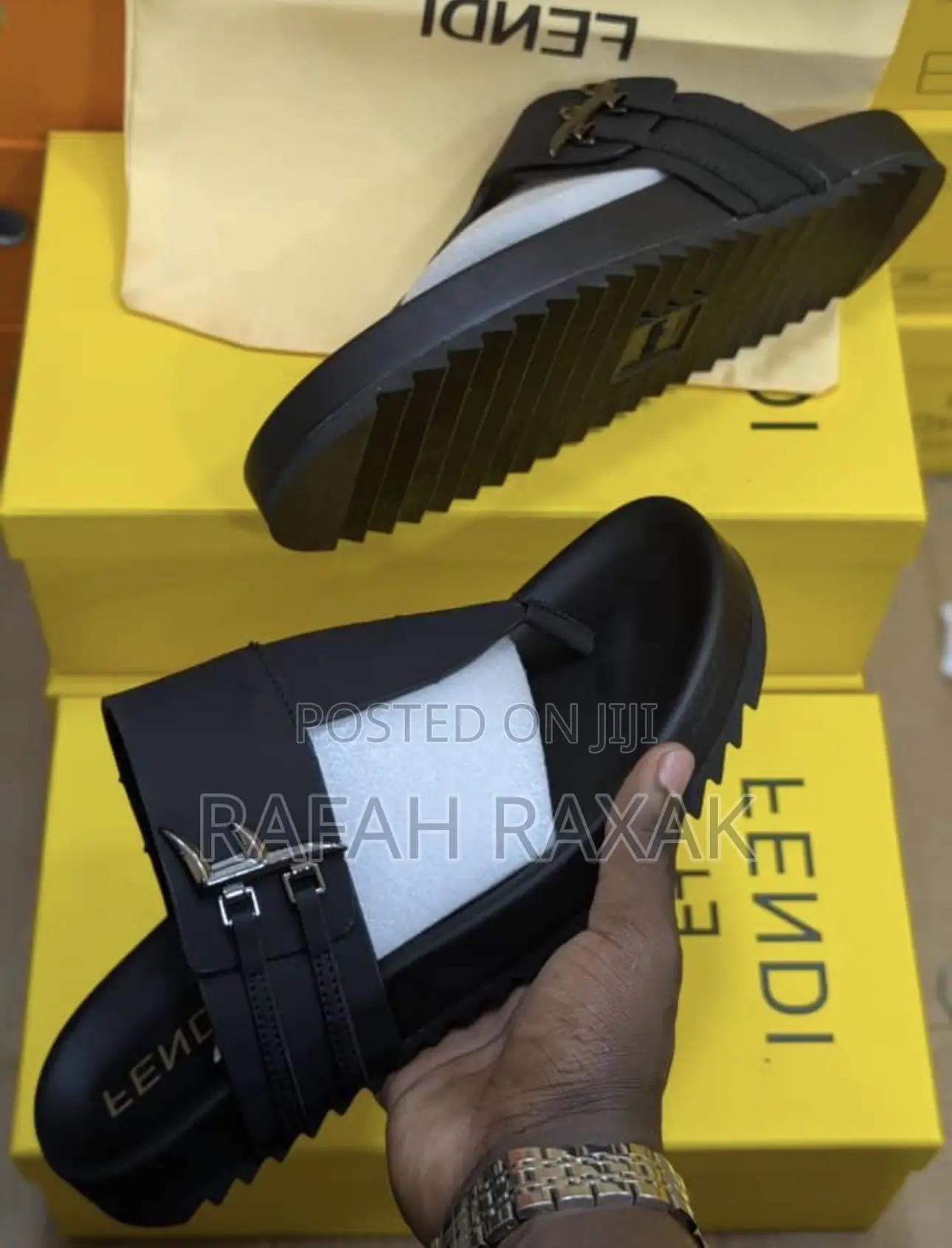 Original Black Men’S Fendi Luxury Sandals
