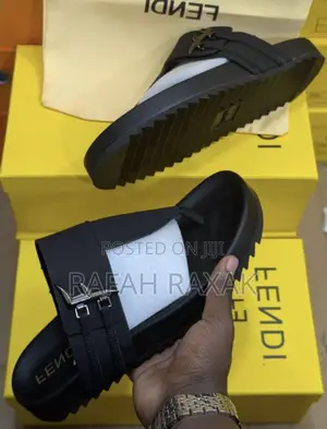 Original Black Men’S Fendi Luxury Sandals