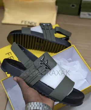Original Men’S Green Fendi Ankle Strap Sandals
