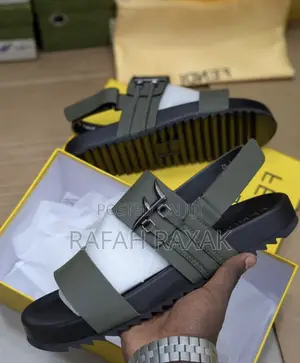 Original Men’S Green Fendi Ankle Strap Sandals
