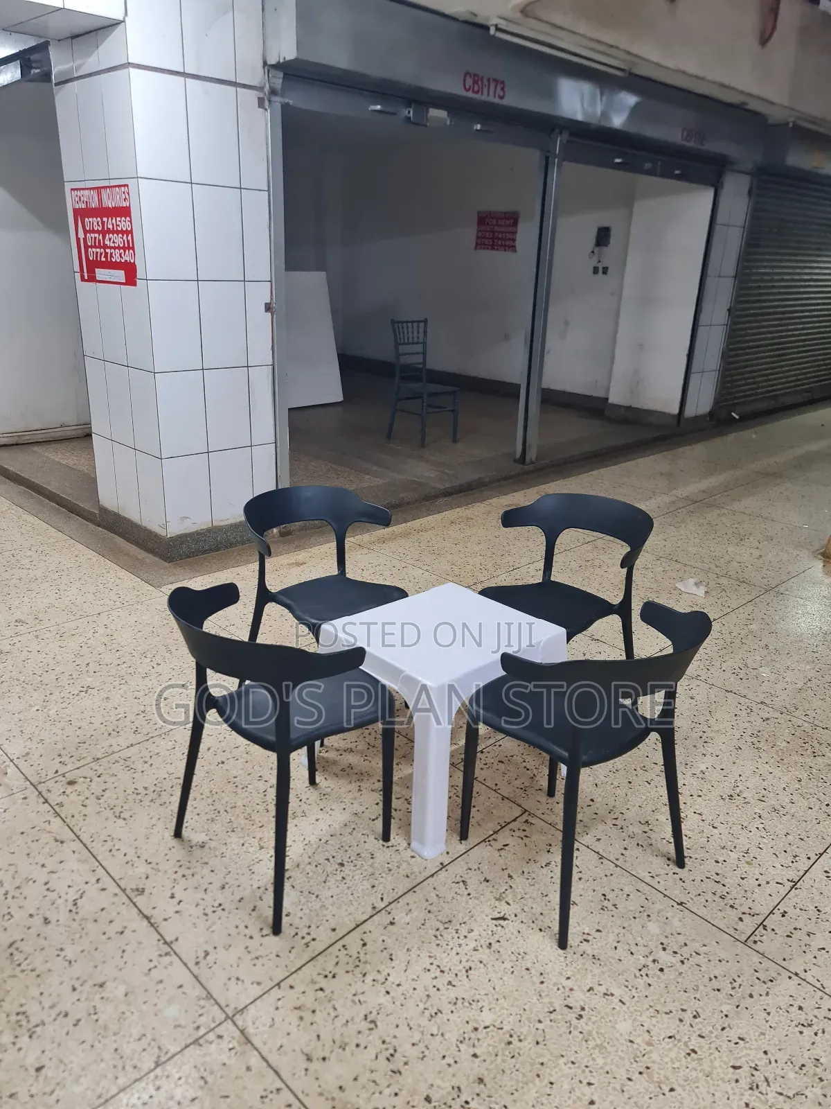 White Medium Plastic Table and Chairs Plastic Table and Chairs Set