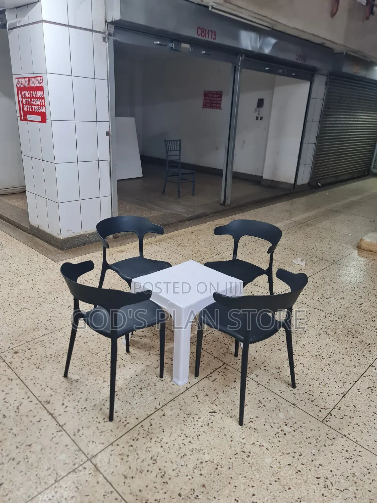White Medium Plastic Table and Chairs Plastic Table and Chairs Set