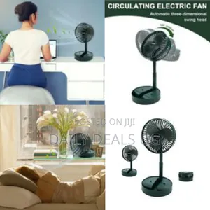 Portable Telescopic Desk and Floor Fan - Multicolor